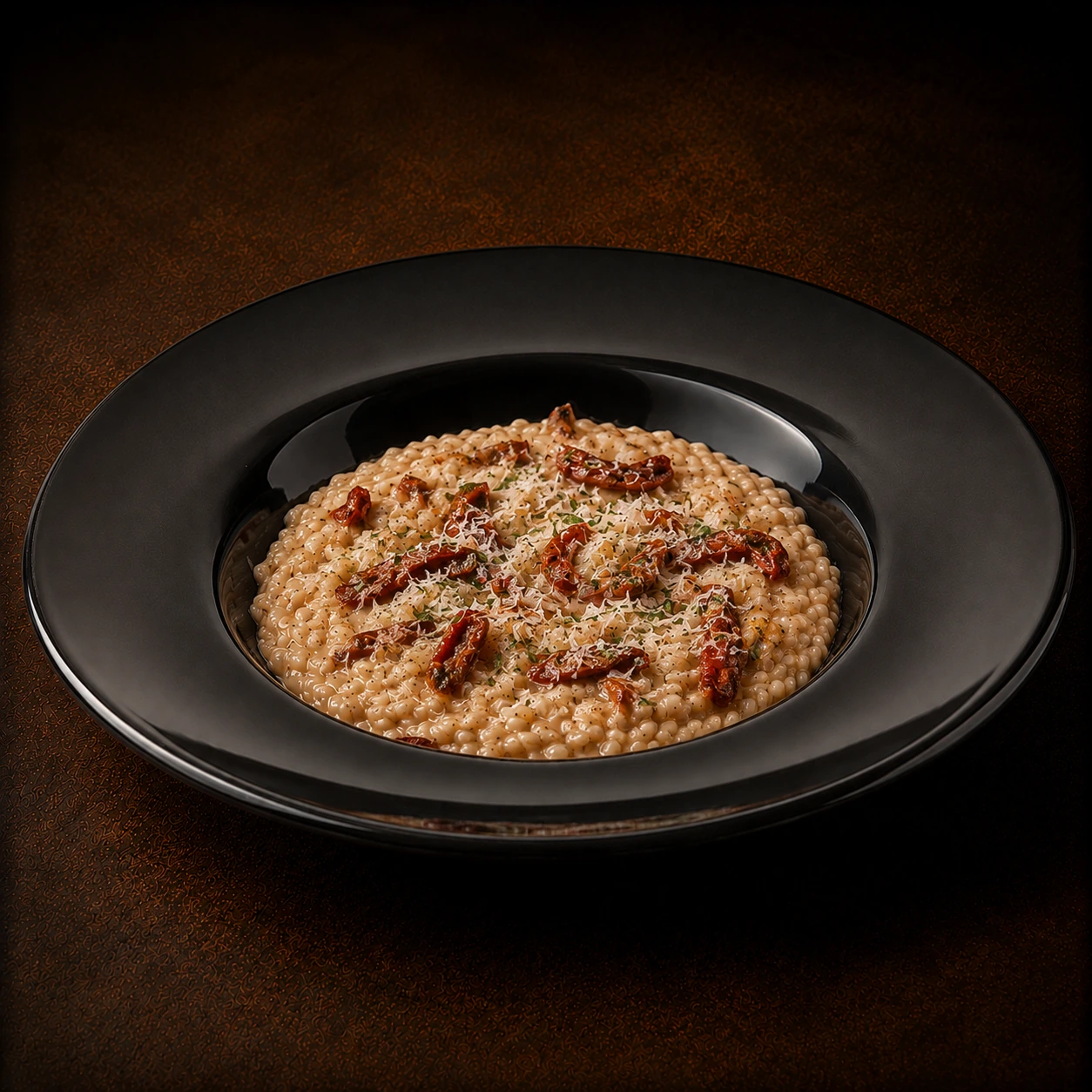 Foto do prato Risoto de Tomate Seco com Rúcula
